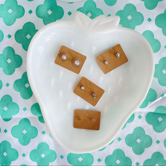 Silver and Enamel Heart Earring Bundle Set - Picture 4 of 4